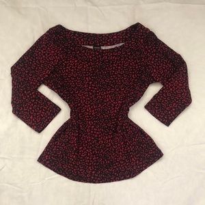 vintage mid sleeve red and black mallgoth y2k top